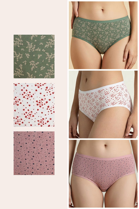 Zivame Medium Rise Full Coverage Hipster Panty (Pack of 3) - Multicolor — image 2